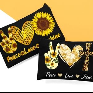 Black Inspirational Makeup Pouches